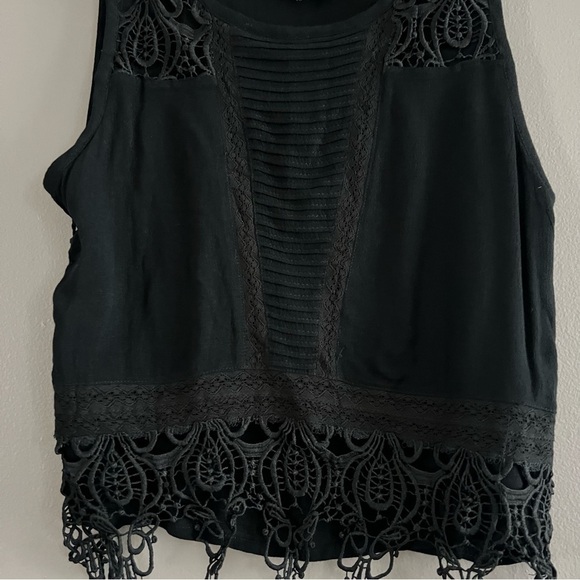 Nylon Apparel Sleeveless Top Lace up Side Tie Black Medium - Picture 4 of 11